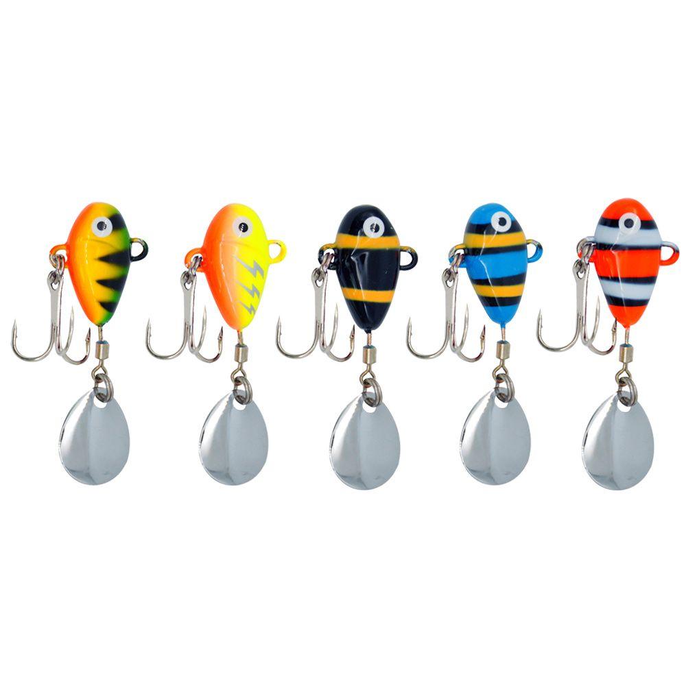 Sinking Rotate Spoon Metal Sequin Treble Hook Wobblers Crankbaits VIB Lure Metal Fishing Bait
