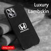 Luxury Lambskin Suede Material Honda Car Logo Phone Case For iPhone 16 Pro 11 12 Mini 13 14 Pro 15 Pro Max 7 8 Plus XR XS MAX KU9