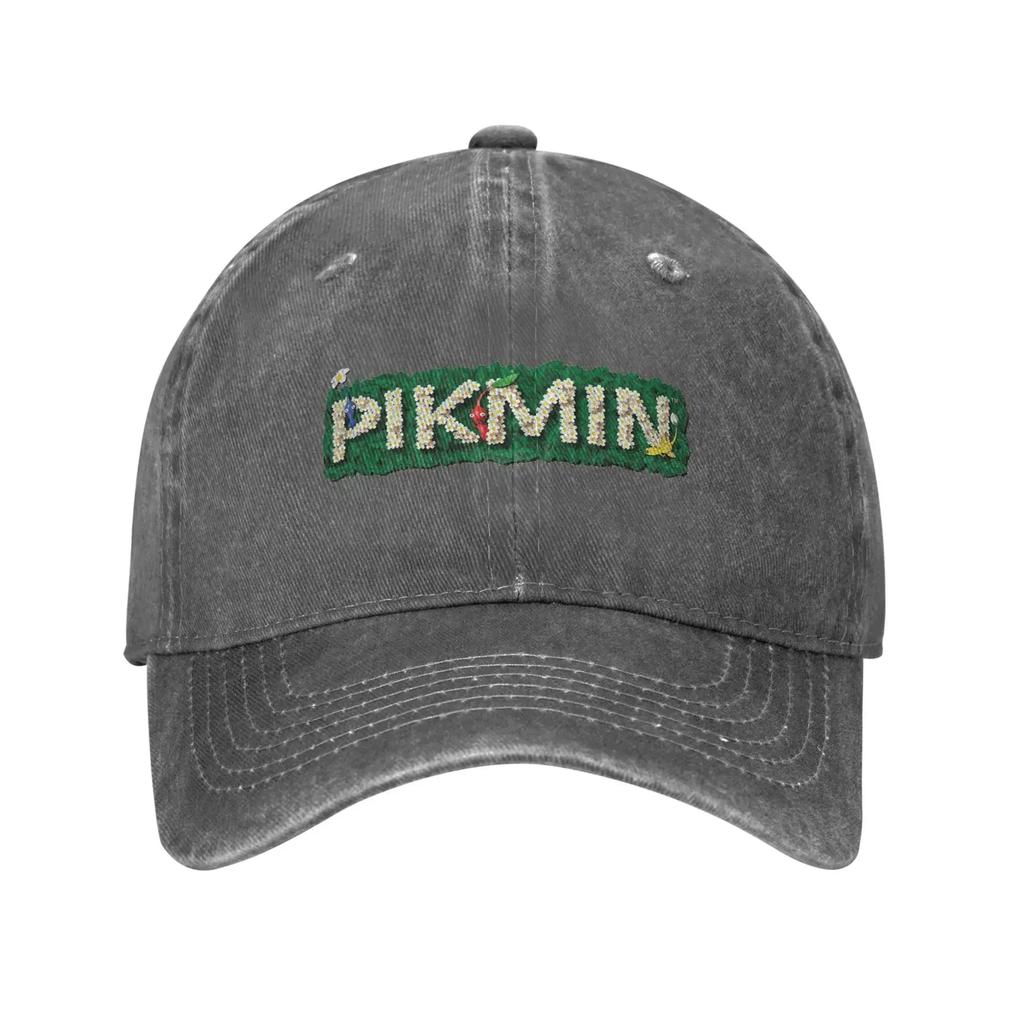 Pikmin Logo Washed Baseball Cap Fitted Retro Sun Trucker Hat Summer Women Men Tennis Skate Snapback Cap