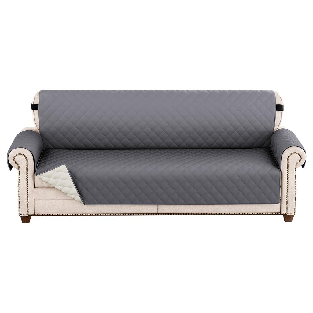 Water Repellent Quilted Arm Sofa Covers Waterproof Reversible Slipcover Washable Pet Protector Mat Furniture for Living Room