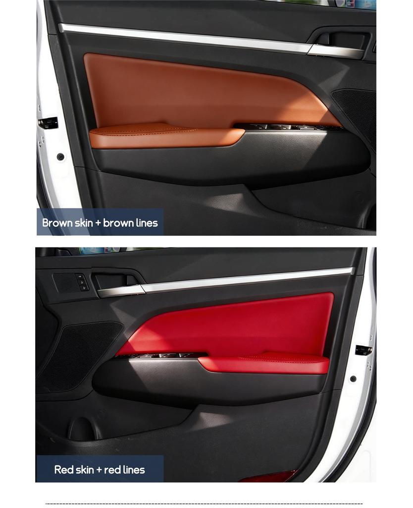 Реставрация кожаной дверной панели и подлокотника Hyundai Elantra 16-19.