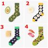 Unisex Fashion High Hosiery Socks Women Men Fruit Sock Avocado Hamburger Cherry Art Cotton Socks