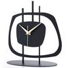 Pietra Metal Desk & Table Clock 21x23cm, White, Black, Gold Colors