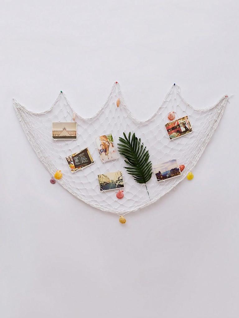 1pc  Creamy White Fishing Net Beach Theme Decor for Party Home Living Room Bedroom Mediterranean Style Decor Wall Decoration