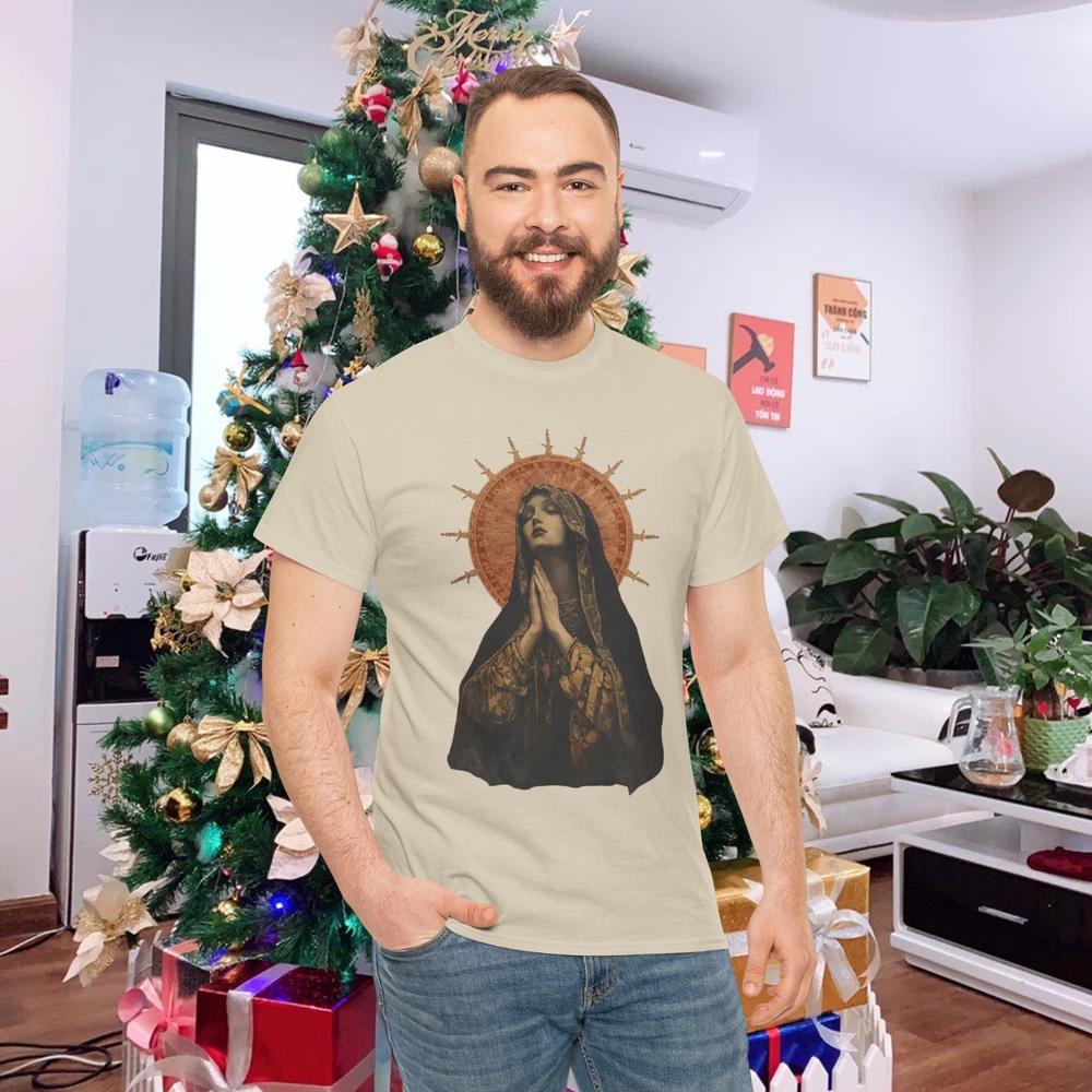 Stained Glass Madonna Prayer Faith Tshirt