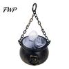 Cauldron Prop Halloween Decoration, Spooky Large Witch with Colorful LED Light, Black Indoor Theme Display Plastic Pot Candy Bowl for Trick or Treat,