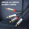 Кабель 2RCA на 2RCA с позолоченными разъемами 2RCA папа на 2RCA папа, стерео аудиокабель для домашнего кинотеатра, HDTV, игровых консолей