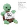 Yousheng Positive Crochet Turtle Handmade Crocheted Turtle Mini Positive Turtle with Emotional Support Card for Women Men Birthday Present