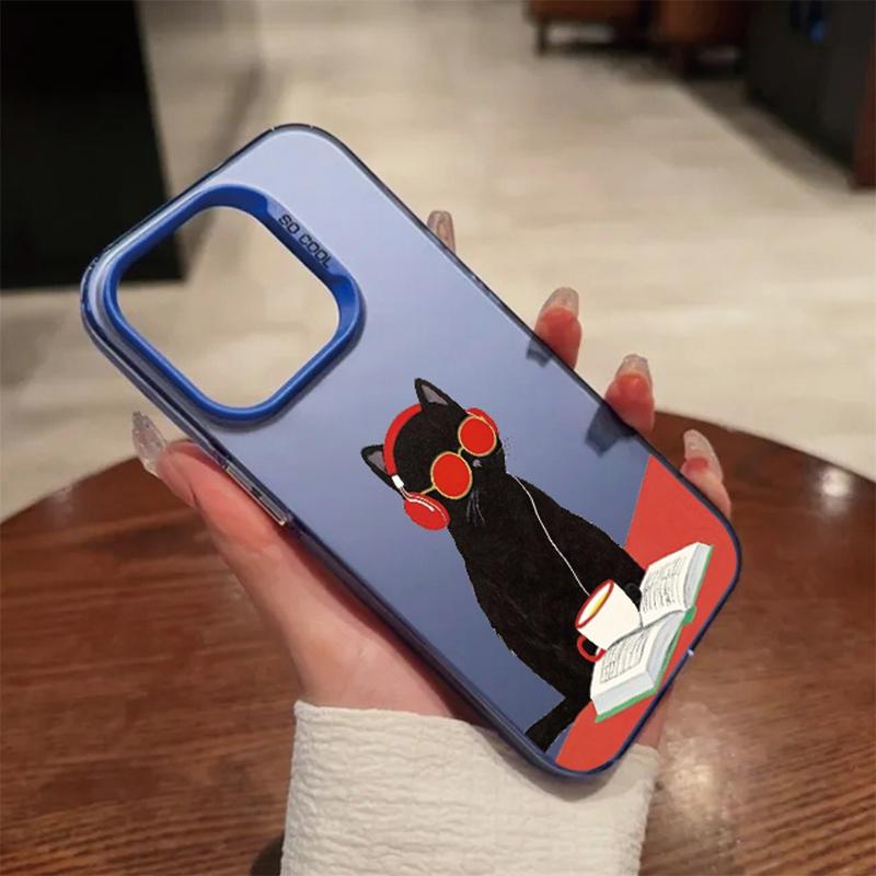 Черный чехол Cat для iPhone 16 Samsung A55 A35 A34 S24 FE Xiaomi Redmi Note 13 Pro 14C Huawei Honor 200 противоударный бампер для телефона с защитой от царапин