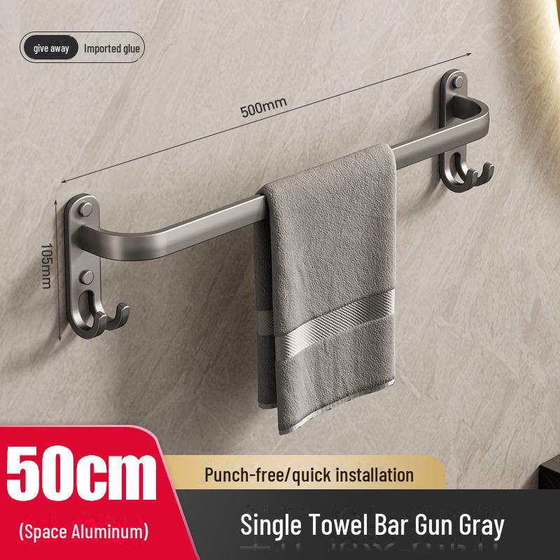 Алюминиевая настенная вешалка для полотенец без отверстий и полка для хранения вещей для кухни и ванной комнаты