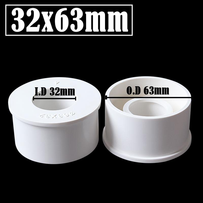 5Pcs/Lot I.D 20/25/32/40/50/63mm PVC Bushing Reducer Connector White PVC Pipe Joints Garden Water Supply Tube Reducing Union