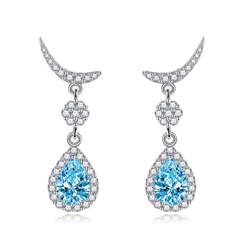 BELLA BOX Fashion Color Series Water Drop Pear Shaped Earrings Lady Wedding Engagement Jewelry Gifts