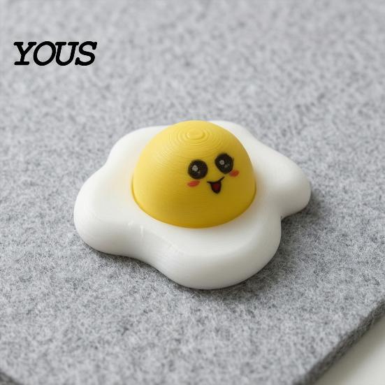 Милая игрушка-яйцо, яичница, кнопка-брелок, 3D-печатный фиджет-кликер для нажатия, снятие стресса, новинка, подвеска-имитация еды, брелок для сумки