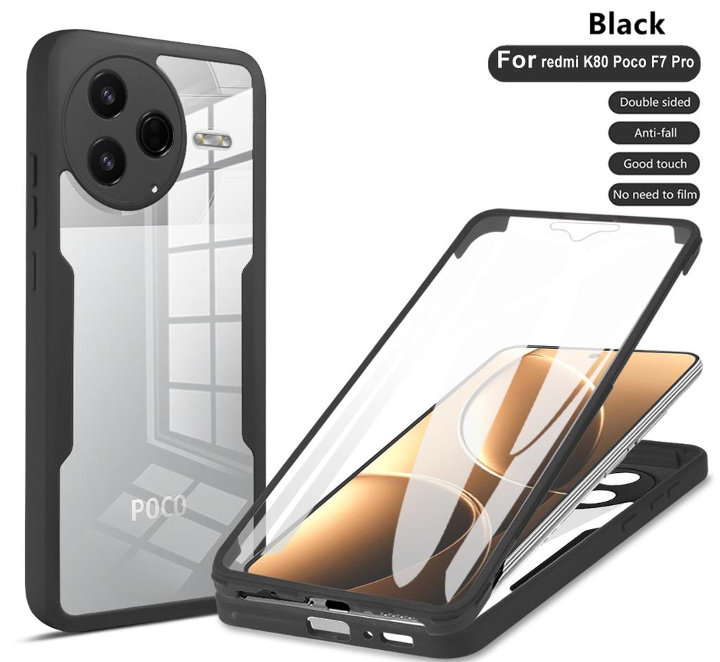 Чехол для POCO F7 Pro 360 Полная защита корпуса Чехол для Xiaomi POCO F7 Pro POCO F7Pro Ударопрочная крышка для переднего экрана