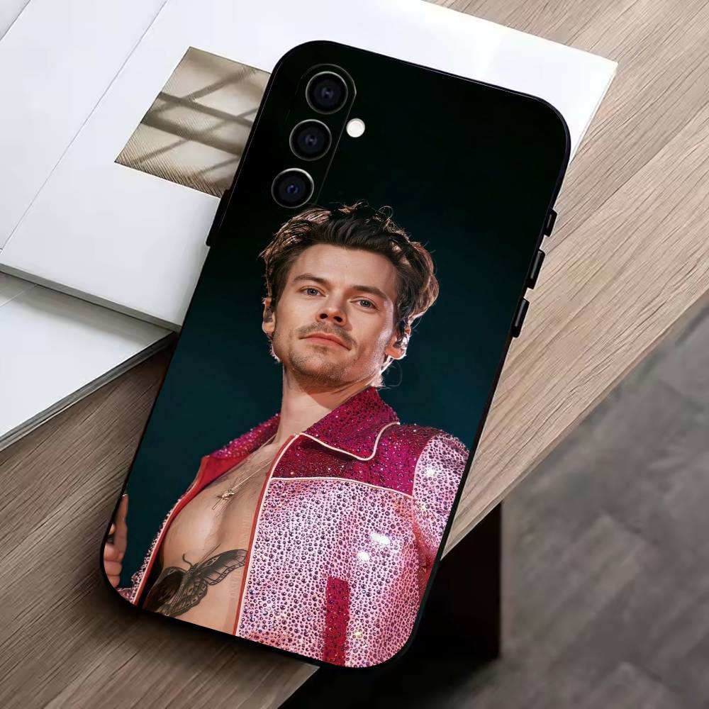 D-H-HaRRy Music Styles Phone Case Black Silicone Soft For Samsung Galaxy A73,A72,A71,A70,A53,A52,A51