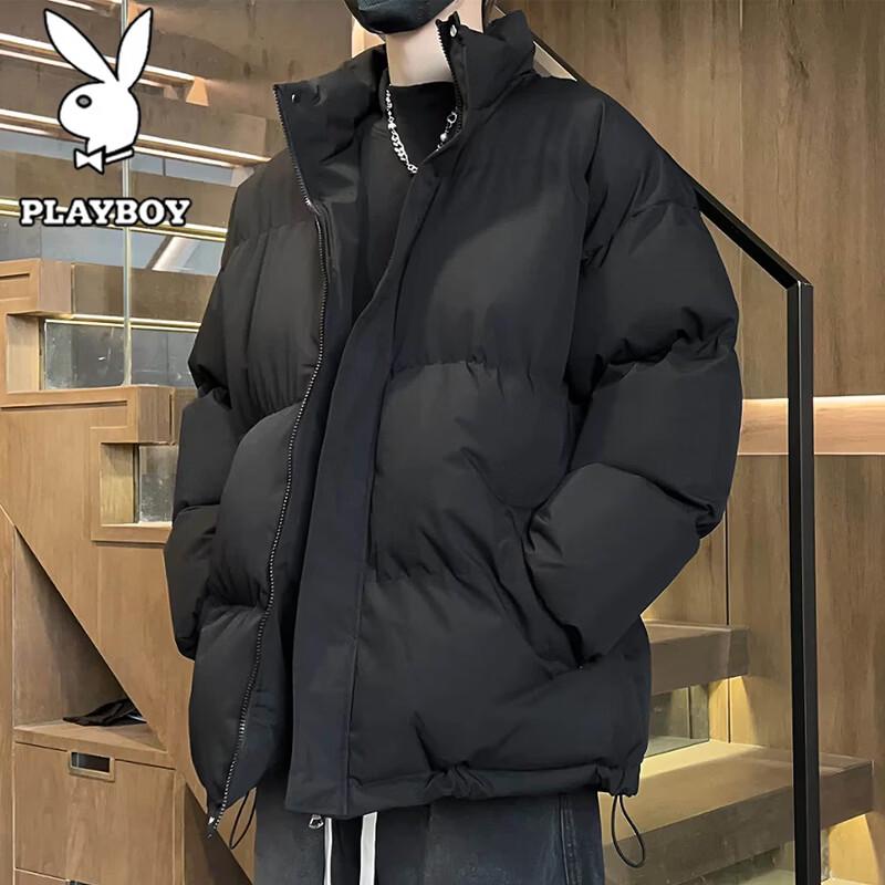 PLAYBOY Men's Thickened Stand-Collar Windproof Puffer Jacket
