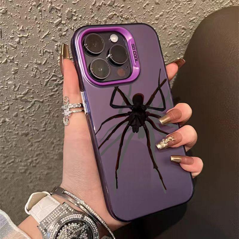 Color Spider Matte Laser Phone Case For iPhone 17 16 15 14 13 12 11 Pro Max 16E 17 Air 16 15 Plus Shockproof Armour Bumper Cover