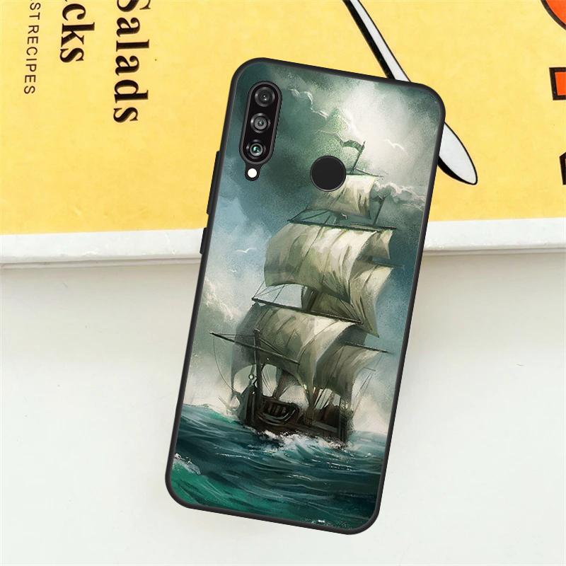 Парусный Пиратский Корабль Лодка Для Huawei Nova 9 10 SE 7i 8i 11i 12i 12s Y73 Y72 Y61 Y91 Y90 Y70 P30 P40 Lite Y60 Pro Чехол
