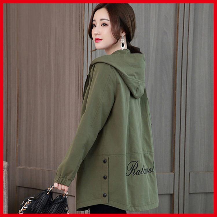 Plus Size Women's Windbreaker Women's Spring and Autumn Thin Women's All-match Jacket Women