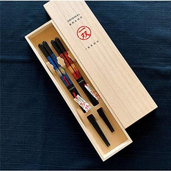 pair gift chopsticks set bento stylish made Japan domestic (Washi Kurodragon)