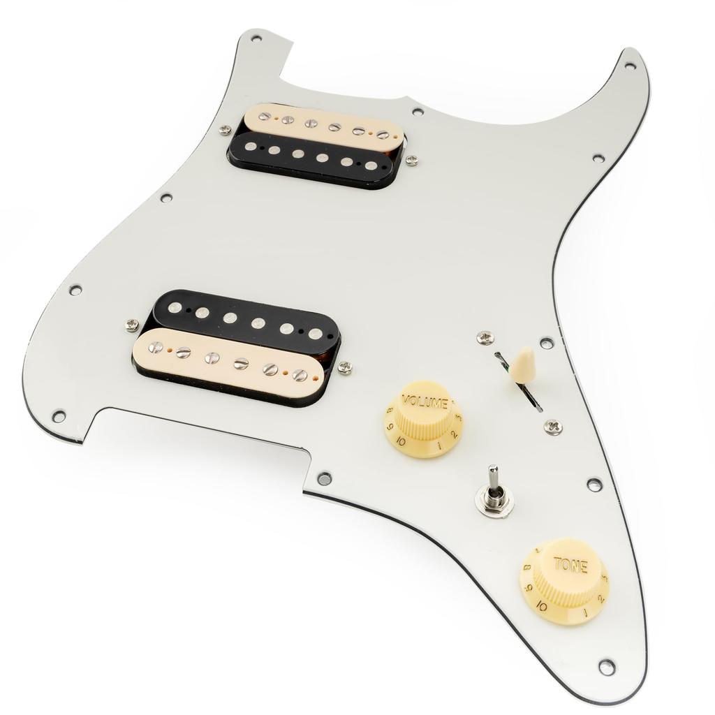 Musiclily Pro SE Prewired Pickguard Alnico 5 Humbucker и Mini Toggle Switch Set для Strat Electric Guitar Aged White ST-HH-OMHA 3-Ply