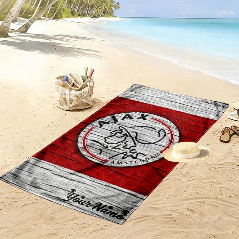 AFC Ajax Custom Name Print Beach Towel, Large Soft Quick Dry Towel for Beach Camping Swimming