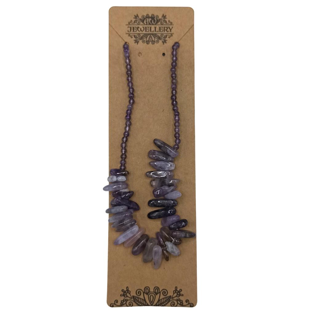 Amethyst Gemstone Necklace - Longstone Gem
