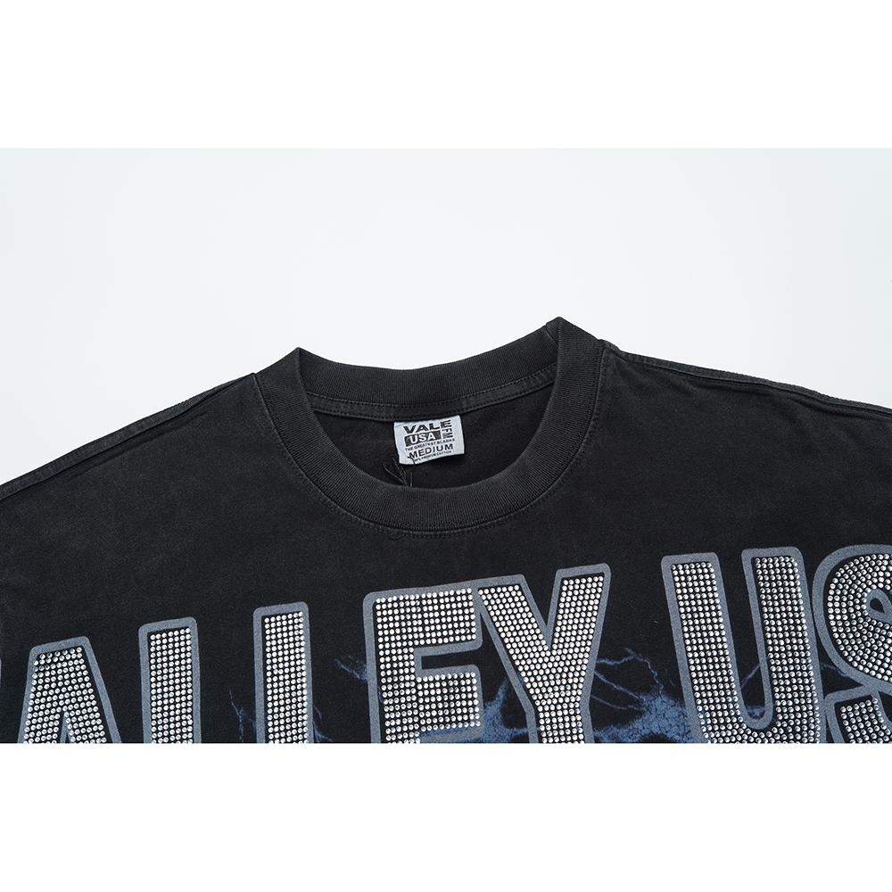 V520 VALE FOREVER FAITH BLING TEE Летняя уличная трендовая футболка с горячим тиснением Высококачественная трендовая футболка с коротким рукавом