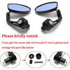 Black Universal Motorcycle Rearview Mirrors 7/8" Bar End For Cafe Racer Bobber Cruiser (Black-Oval)
