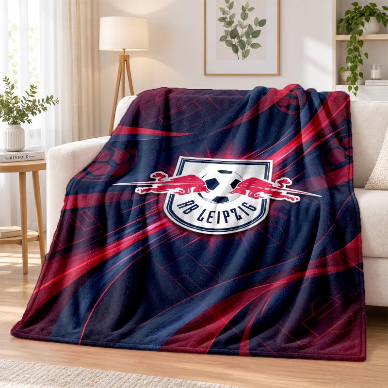 RB Leipzig Football Printed Flannel Blanket Warm Comfort Bed Throw For Indoor Home Decoration