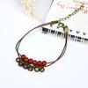 Ethnic Style Retro Mori Bohemian Ceramic Anklet Small Fresh and Simple Double-layer Bell Anklet Women's Accessories