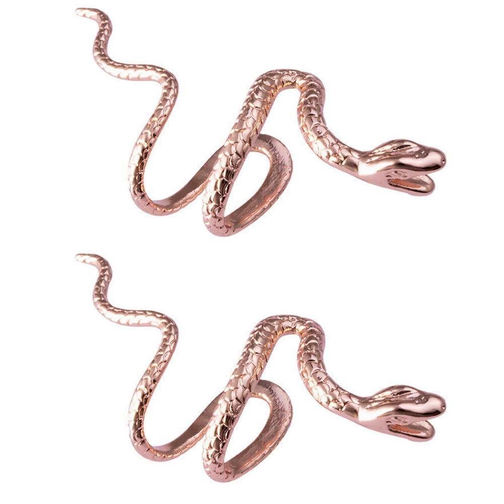 2 шт. Регулируемые серьги-каффы в виде змеи, многоцветные, не требующие прокола, модные серьги-каффы, унисекс