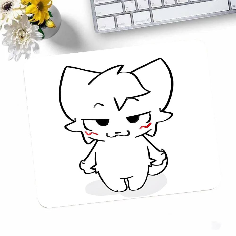 Кот-целовальщик Глупый Кот Коврик для мыши с рисунком Мыши Маленький Коврик для мыши с обработанными краями Для геймеров Настольный коврик Прямоугольный Противоскользящая Резина