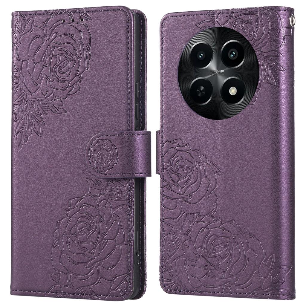 For Realme C65 5G/C63 5G Case Rose Flower PU Leather Wallet Phone Cover with 3 Card Slots