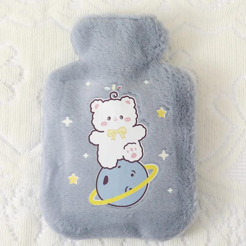 Cartoon Plush Rabbit Bear Hot Water Bottle Water Filling Velvet Small Portable Student Hand Warmer Cute Warm Water Bag 500ml