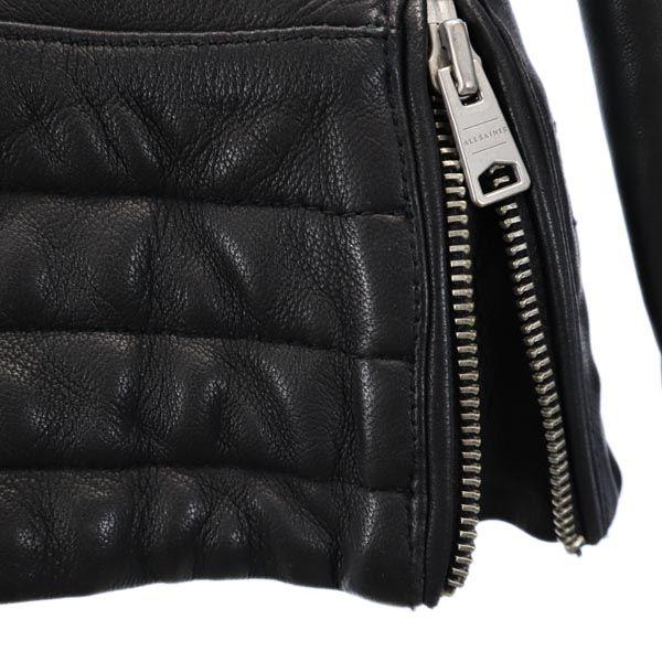 AllSaints Sheep Leather Leather Jacket UK2 Black Genuine Leather Women Used