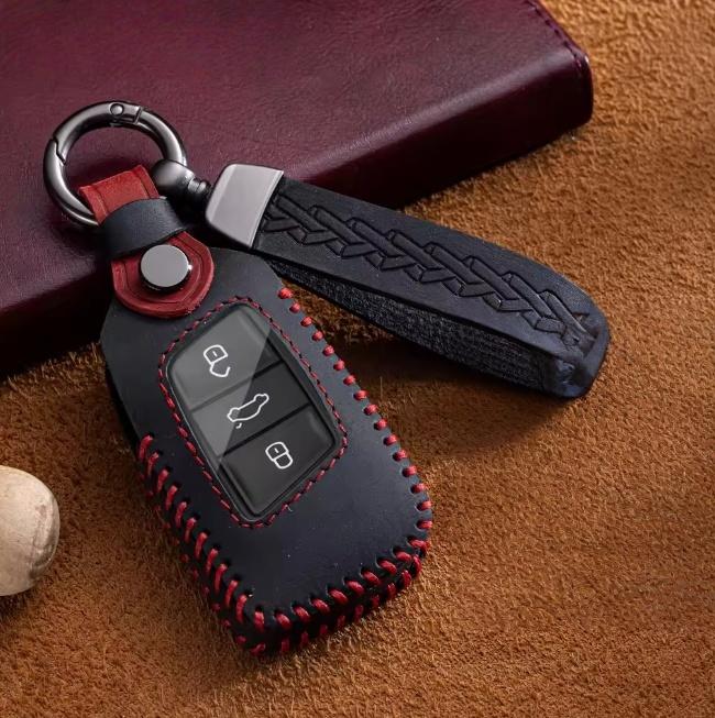 Кожаный чехол-сумка для ключа автомобиля для VW Volkswagen Passat B8 Tiguan Magotan Golf для Skoda Kodiaq Smart Protector