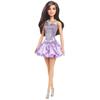 Barbie Fashionista Purple Balloon Skirt Dress-up Doll House Pretend Play Barbie Doll Ages 3 and Up Purple HYT92