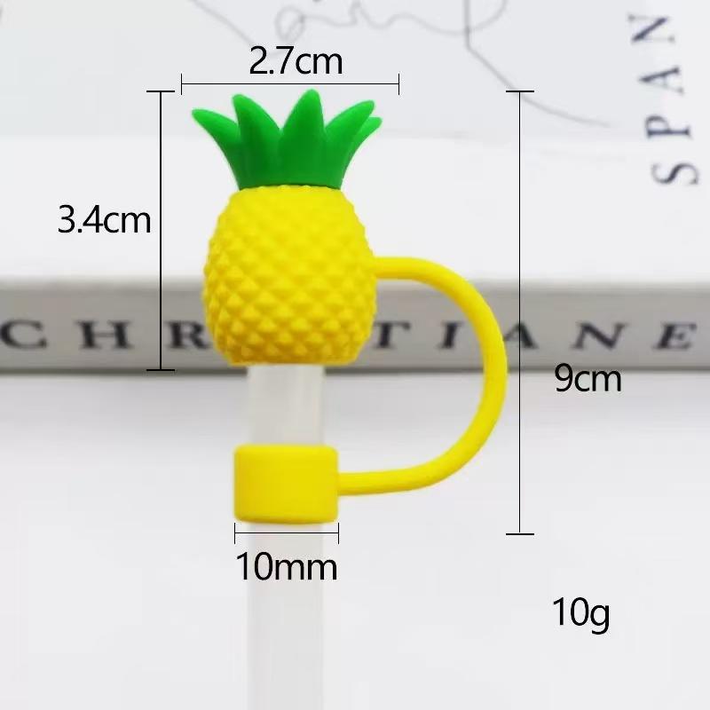 Fruit Silicone Straw Cover for Stanley Cup Accessories Straw Topper for Tumblers Straw Cap Stopper Reusable Straws Tip Lids