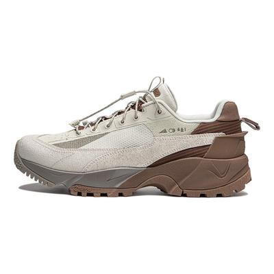 Li Ning CF Su Series Outdoor Pro Удобные универсальные амортизирующие водонепроницаемые низкие повседневные туфли мужские кроссовки серо-коричневые AGLU151-1