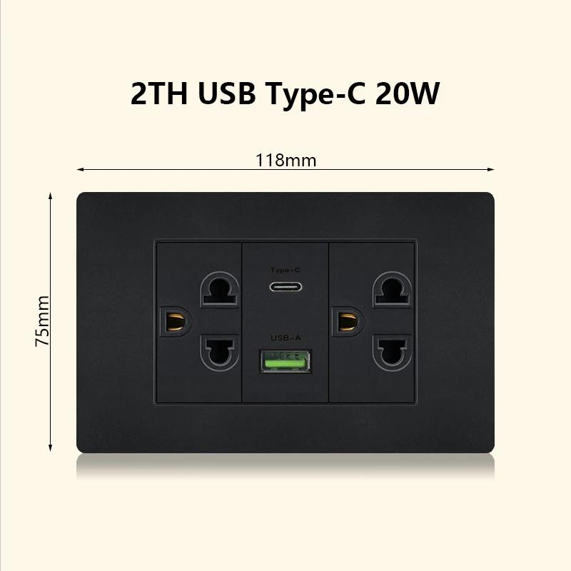 Италия Чили Мексика розетка с USB Smart Type-c 20 Вт быстрая зарядка настенная вилка, Бразилия электрический выключатель света двойная usb розетка