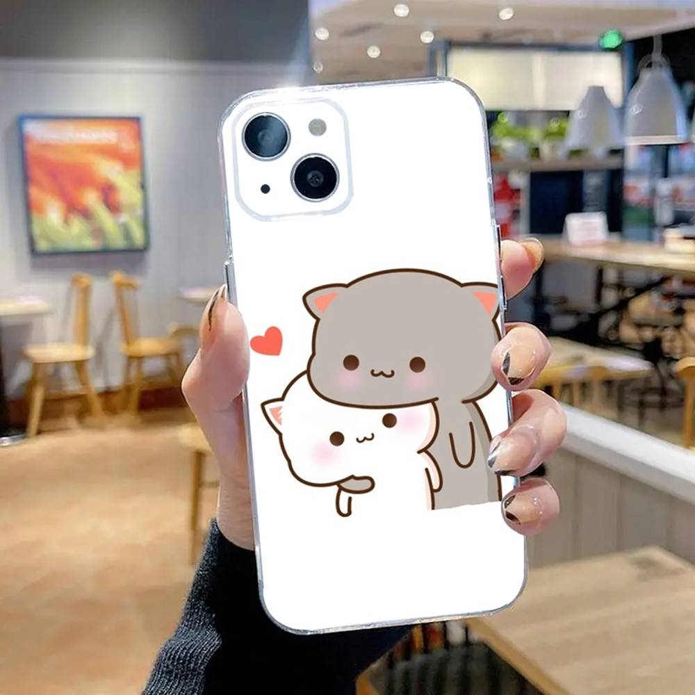 Милый Чехол для Телефона BuBu DuDu Для iPhone 16,15,14,13,12,11 Pro,Max,Plus,X,XS,XR,SE,Mini Прозрачный Силиконовый Мягкий