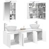 5 Piece Bathroom Cabinet Set White Engineered Wood