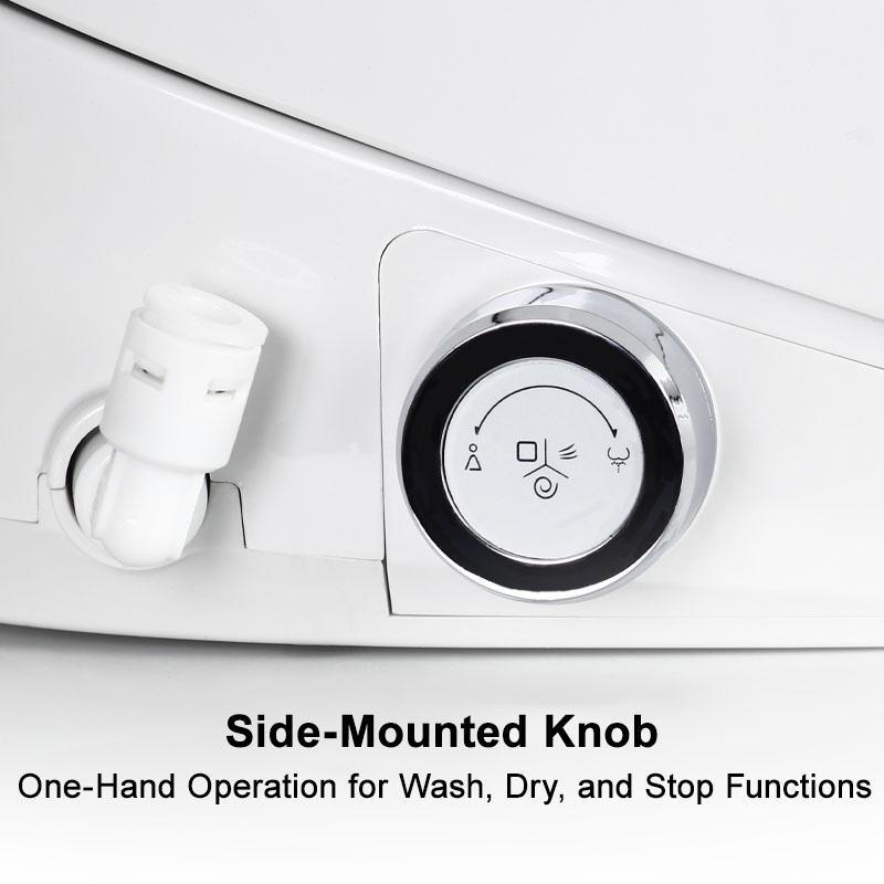 Toilet Seat Auto Lid Opening with Heated Seat Warm Air Dryer Soft Close Toilet Seats Self Cleaning Nozzle Elongated Toilet Lid