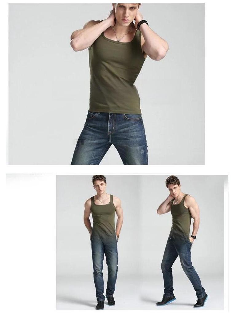 Мужской жилет из хлопка в корейском стиле с квадратным воротником, облегающий, на лето