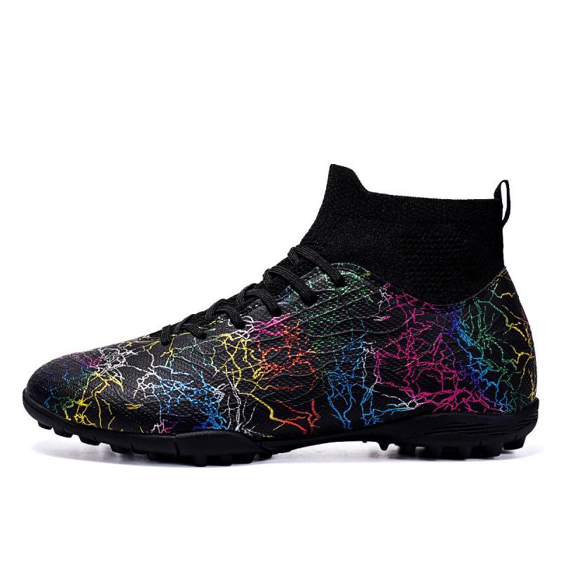 Kids Football Cleats Turf Grass Training Shoes Lightweight Synthetic Upper With Rubber Outsole