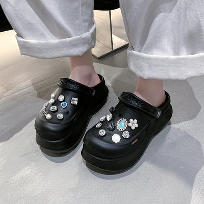 Звезда с теми же дырками обувь женщины носят новый летний универсальный толстоподошвенный увеличенный наступающий на дерьмо пляж крутые тапочки