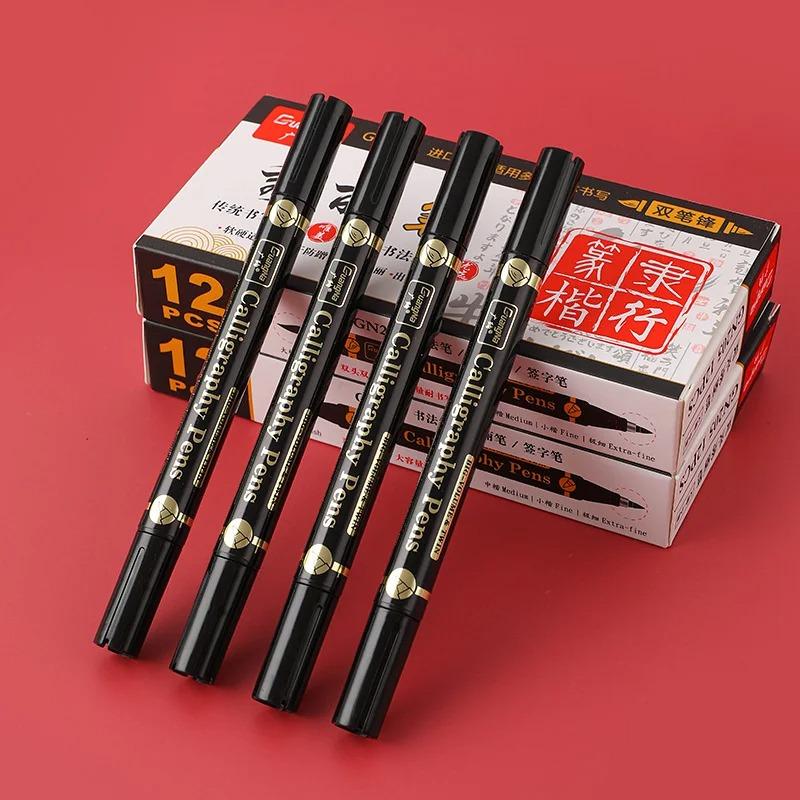 GuangNa 3 шт./комплект Набор кистей-перов для каллиграфии, рисования и леттеринга, Черные чернила, Маркеры-кисти для искусства, каллиграфии, скетчинга