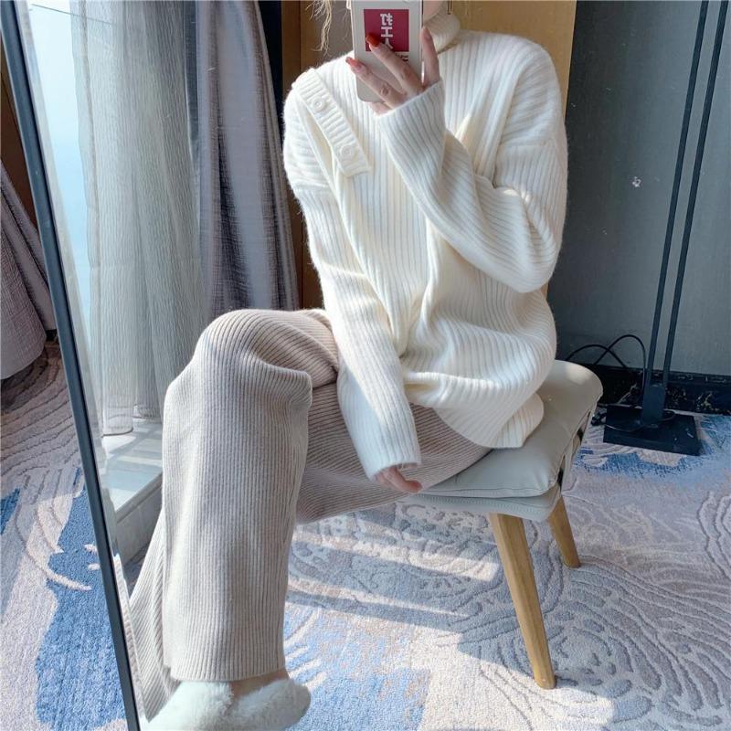 Свитер, пуловер, женский 2023, осень/зима, универсальная верхняя одежда ярких цветов, женский корейский свитер с длинным рукавом и высоким воротником, уменьшающий возраст