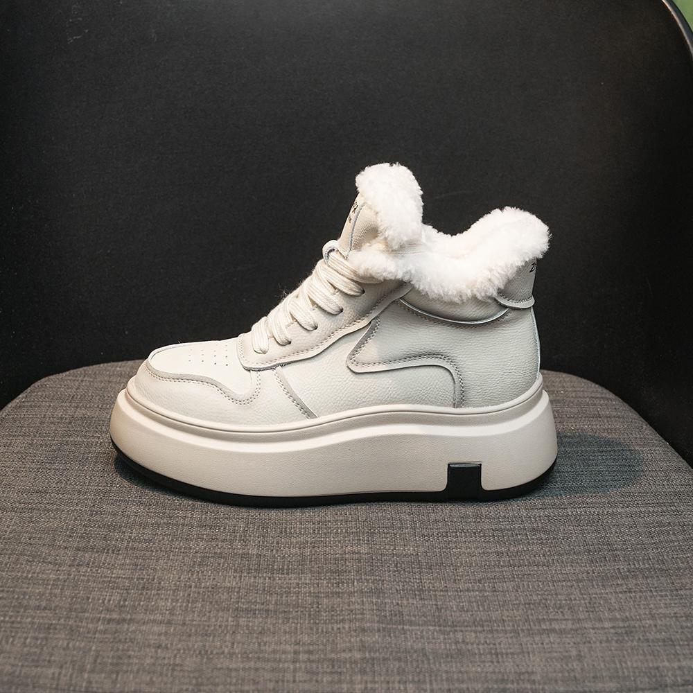 2025 осень и зима новая ретро повседневная обувь универсальные теплые короткие ботинки бархатные на толстой подошве обувь с высоким верхом дети